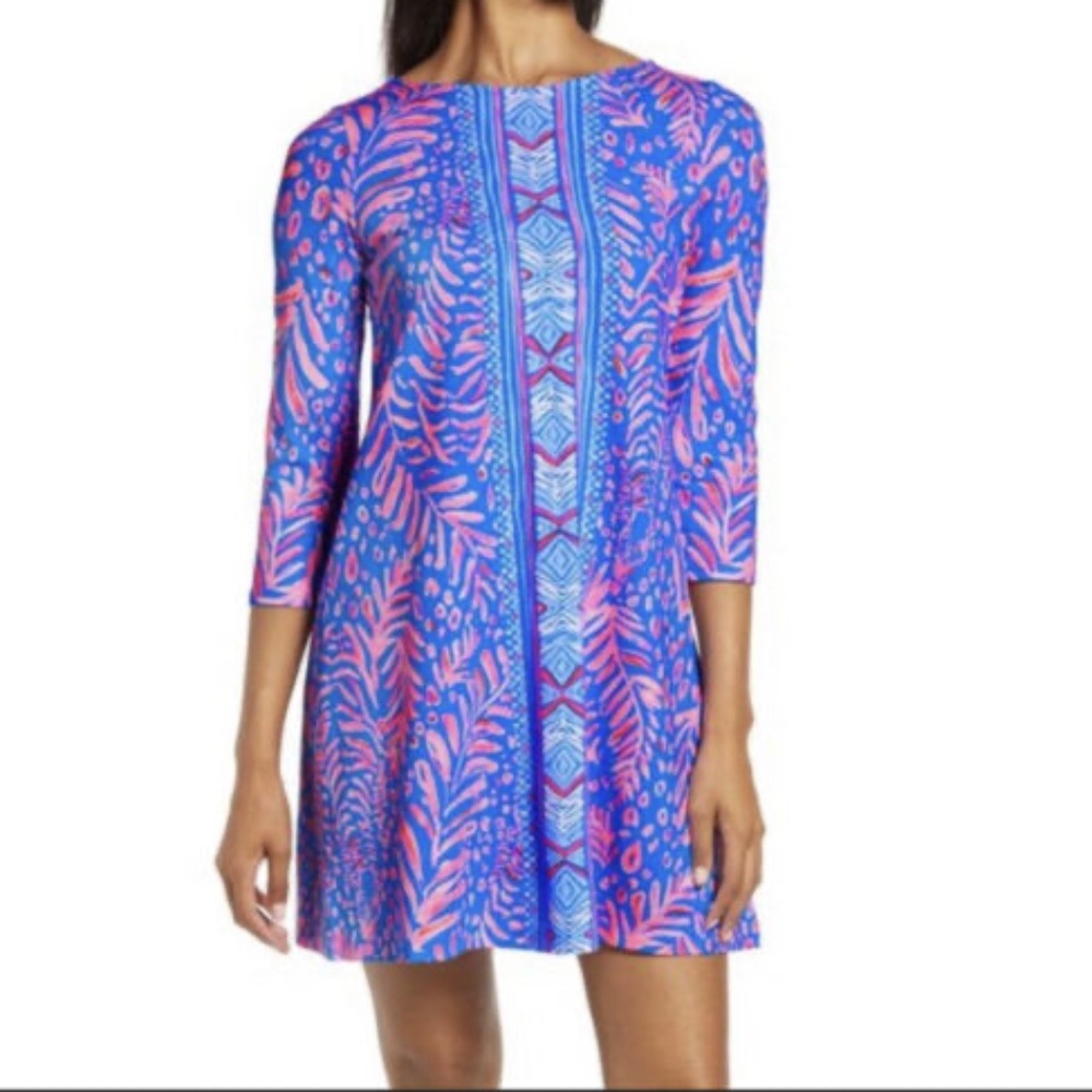Lilly Pulitzer Ophelia Swing Dress in Pundy Blue La Zebra Pink Size M